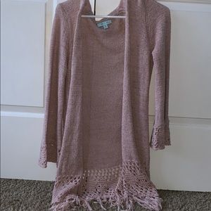 Light pink long cardigan
